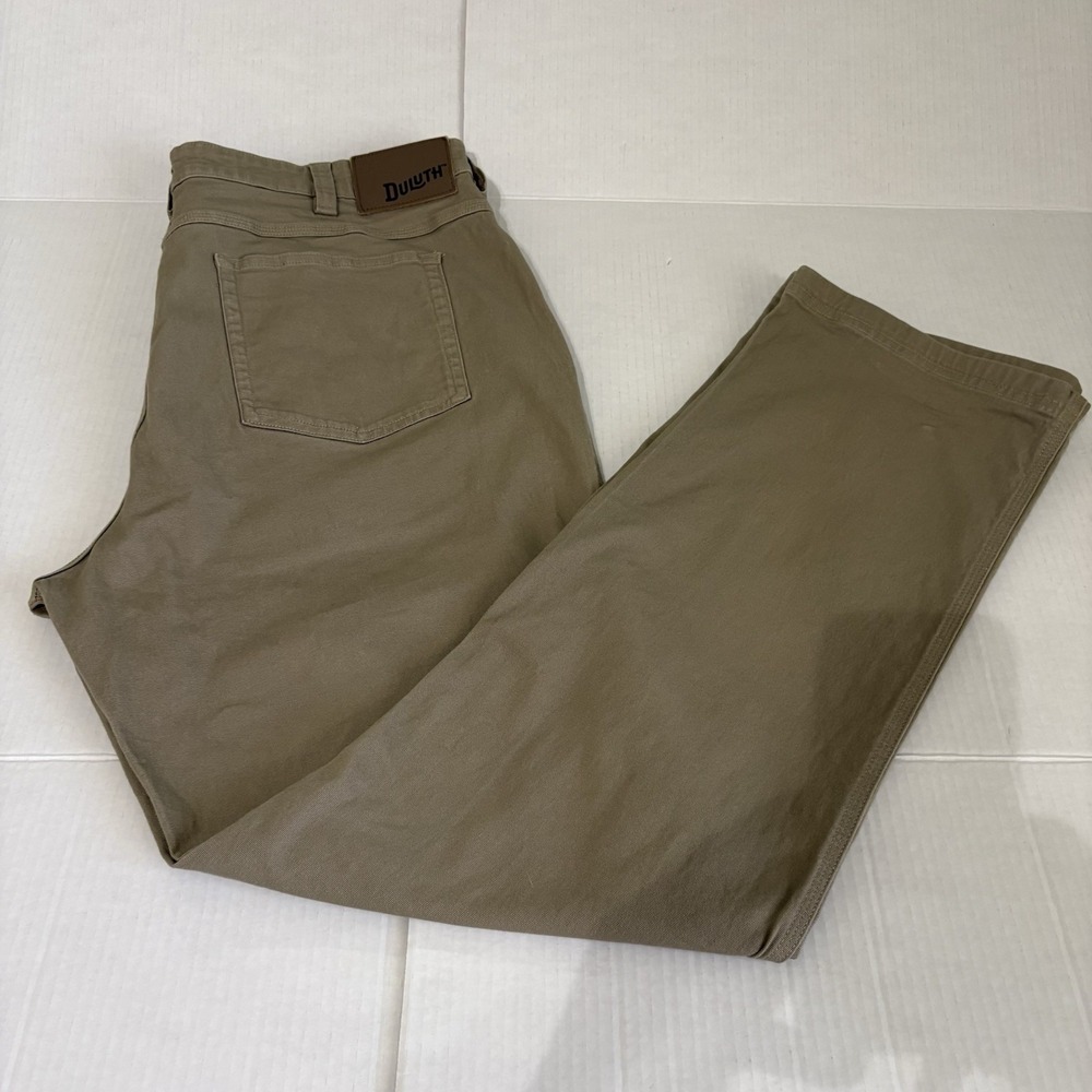 Duluth Trading Flex Fire Hose Pants 40x34 (fits 38x31.5) Relaxed Khaki Stretch
